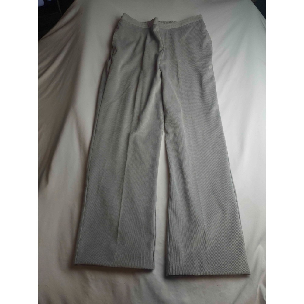Alfred Dunner Dress Pants Women Size 12 Gray Knit Elastic Waist Straight‎ Casual